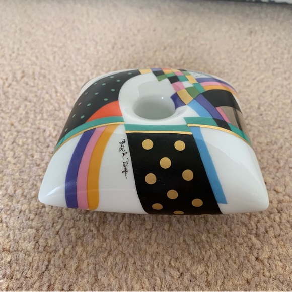 Brigitte Doege Rosenthal Studio Hand Painted Porcelain Candlestick Candle Holder - Picture 12 of 15